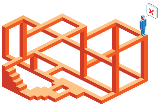 illustration of an abstract isometric maze