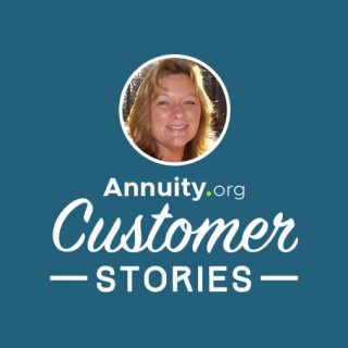 Banner for Annuity.org Customer Stories featuring Lisa Faulkner