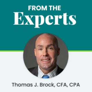 headshot of Thomas J. Brock, CFA, CPA