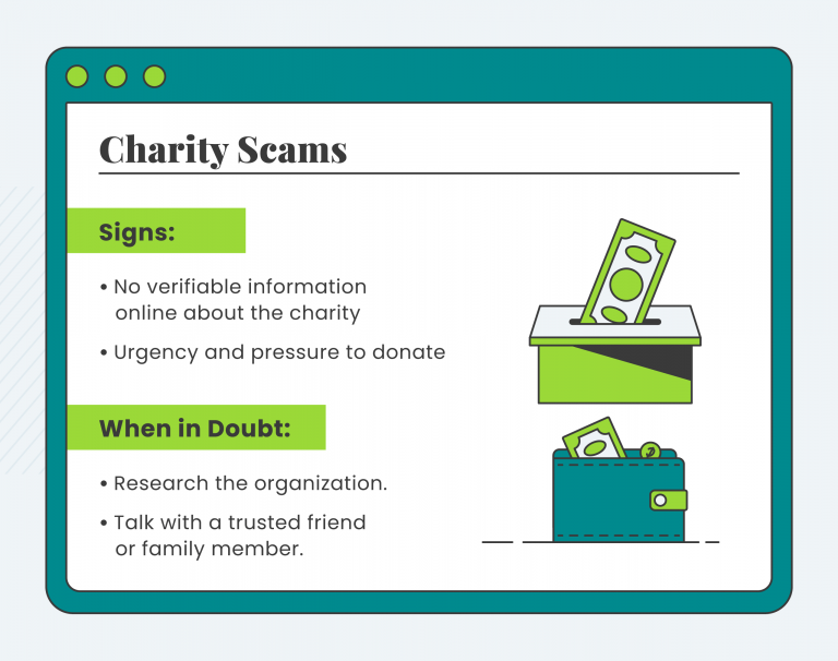 Graphic about charity scams
