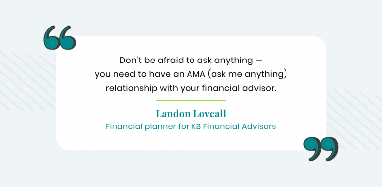Landon Loveall quote on not being afraid to ask anything